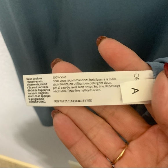 Eileen Fisher Women Blue 100% Silk Long Tank Top - Picture 4 of 5